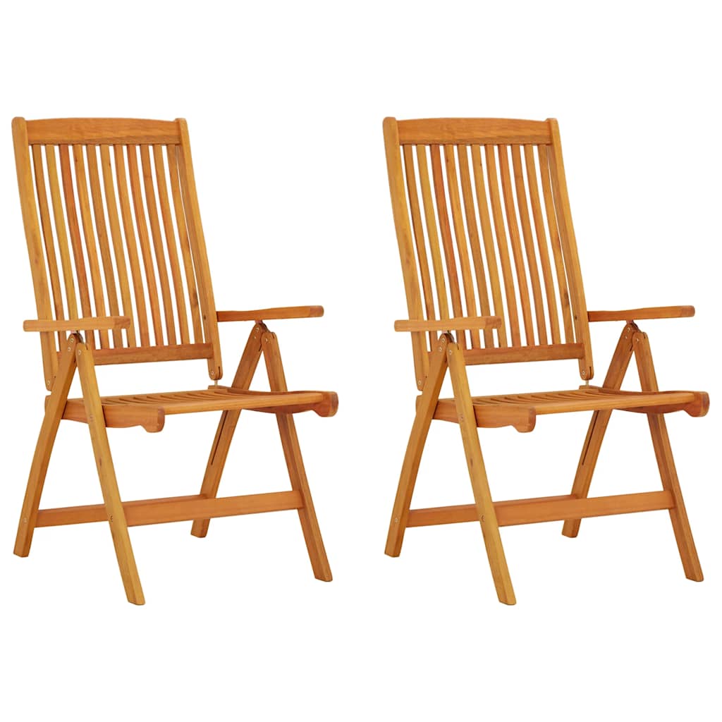Folding Garden Chairs 2 pcs Solid Eucalyptus Wood