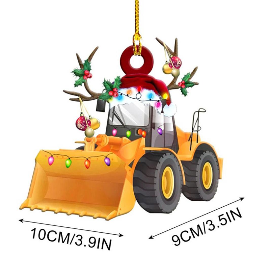 Christmas Tree Pendant Hanging Decoration Gift Personalized Fire Truck Vehicle Truck Boat Excavator Pendant