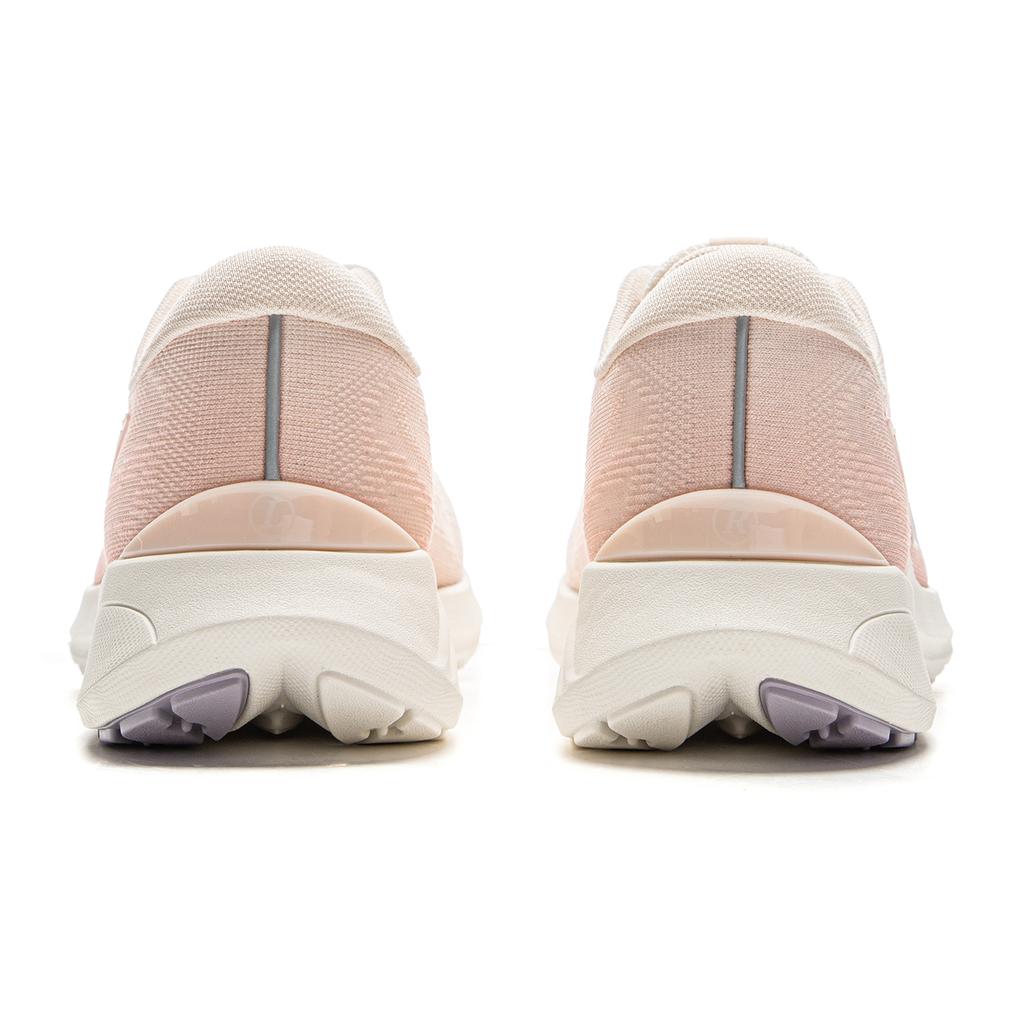 New LiNing Qingyi Cushioning, Slip Resistant, Lightweight Low Top Sprint Running Shoes Women's Mist White/Light Bud Orange ARSV030-1