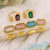 Square Inlaid Zircon Open Ring Women's Fashion Light Luxury High-end Jewelry Gift