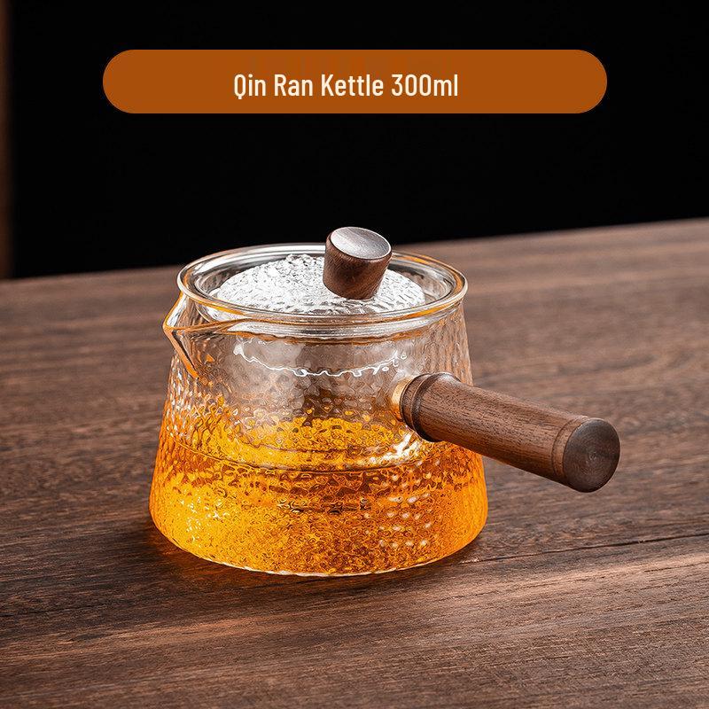 ZISIZ Heat-Resistant Glass Teapot with Side Handle