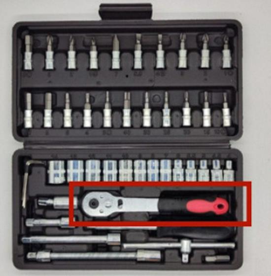 46-teiliger Xiaofei 1/4-Zoll-Ratschen-Steckschlüsselsatz für Auto- und Heimreparaturen