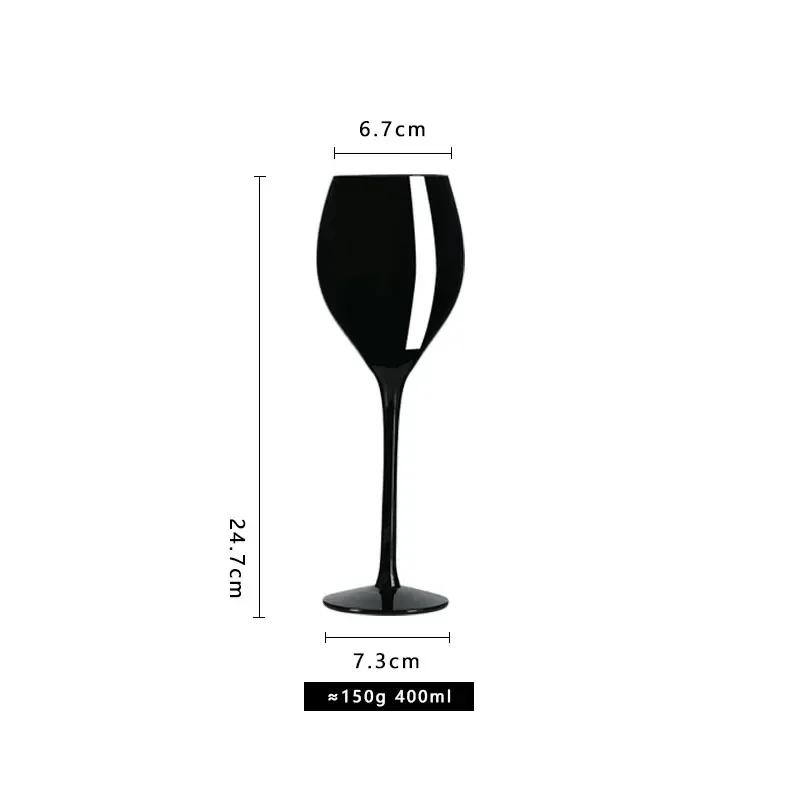 2024 Black Simple Red Wine Cup Star Shine Black Champagne Cup Black Lacquer Wine Cup Blind Glass Stemware