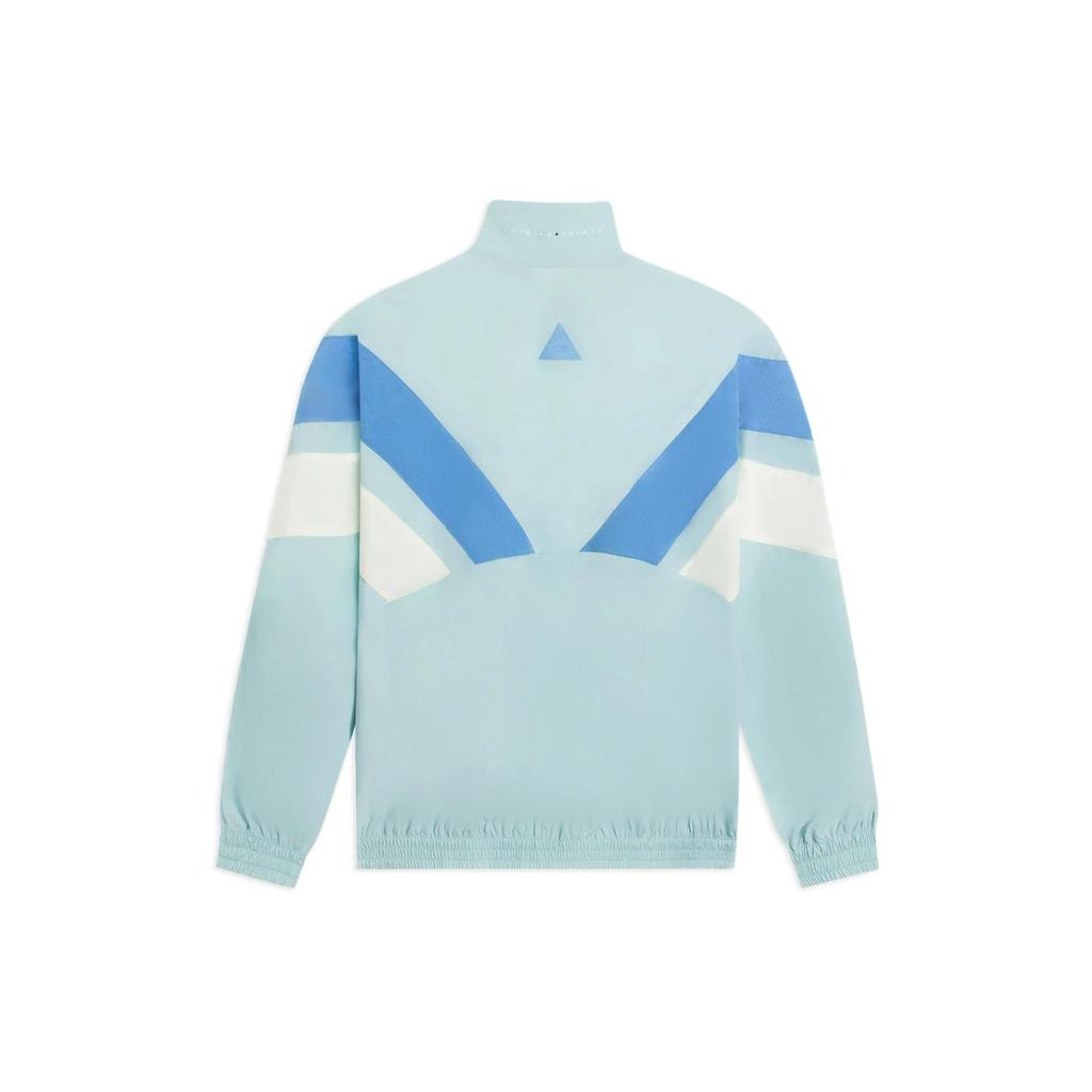 Li-Ning Color-Block Logo Print Zip-Up Collar Long Sleeve Windbreaker Men Outerwear Light-Blue AFDSB39-2
