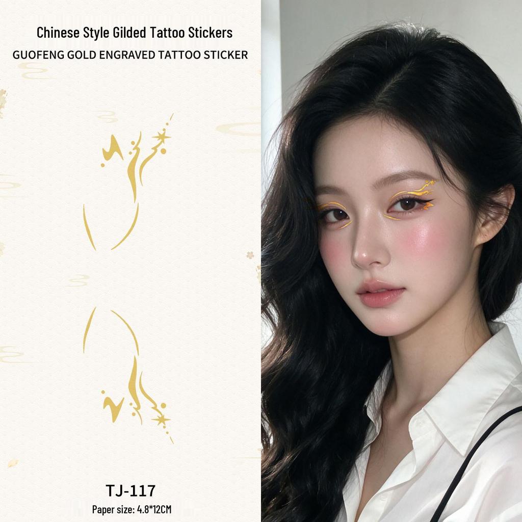 Chinese Style Waterproof Phoenix & Koi Tattoo Sticker - Long-lasting, Aesthetic Dunhuang Design for Arm & Collarbone