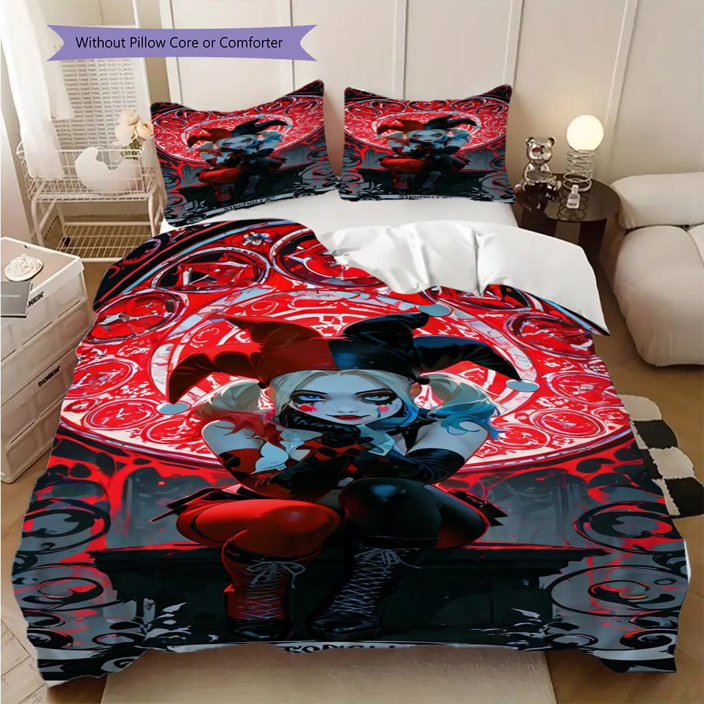 Harley Quinn Chaos Colorful Adventure Bedding 1 Duvet Cover 2 Pillowcase Without Core Christmas Birthday Gift Duvet Cover And Pillowcase