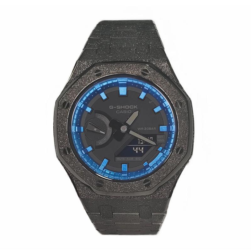 

CASIO Men Liquid Crystal,Analog Dual Display Series Black Watch GA-2100-1A1(Watch3--)
