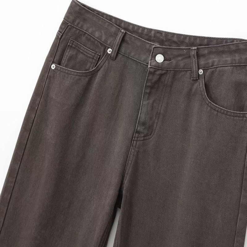 Kaslead New Arrival Women's Clothing Fashion Style Simple High Waist Loose Casual Denim Trousers 8197229