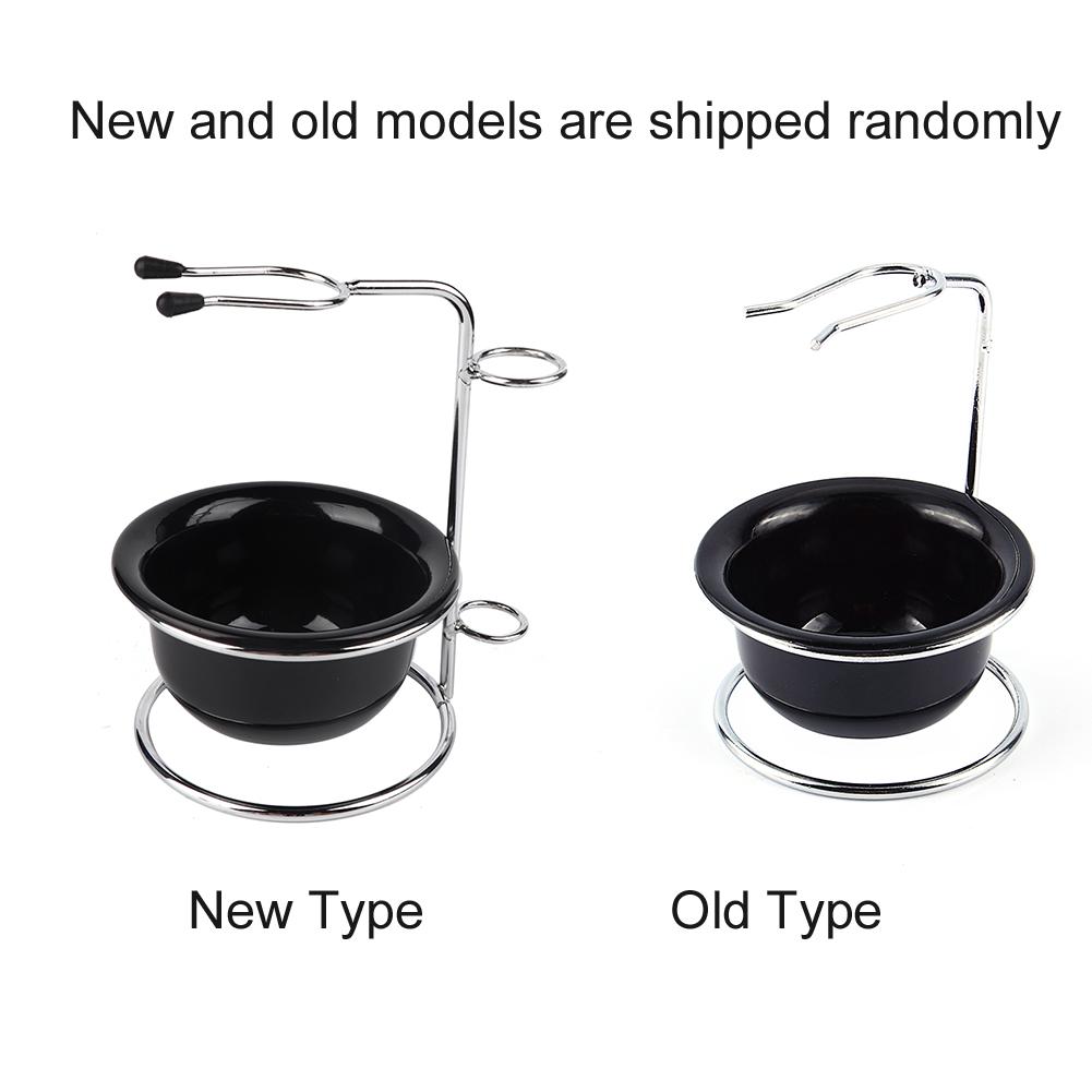 Stainless Steel Shaving Brush Stand Razor Holder and Black Shaving Bowl