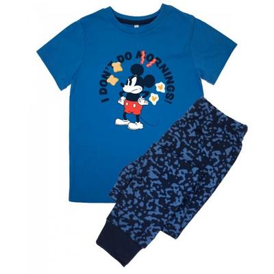 Boys I Don't Do Mornings Mickey Mouse Camo Short-Sleeved Long Pyjama Set