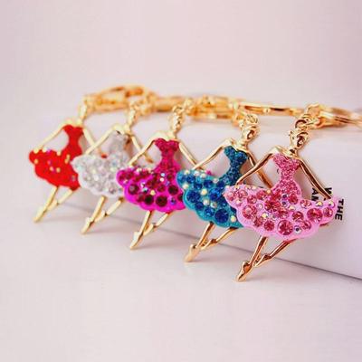 Coolxi Schlüsselanhänger mit Strasssteinen, Motiv: Ballettmädchen – Schmuck, Taschenzubehör, Geschenk für Damen