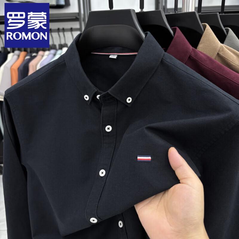 Luomeng Men s Oxford Pure Cotton Long-Sleeve Shirt XL