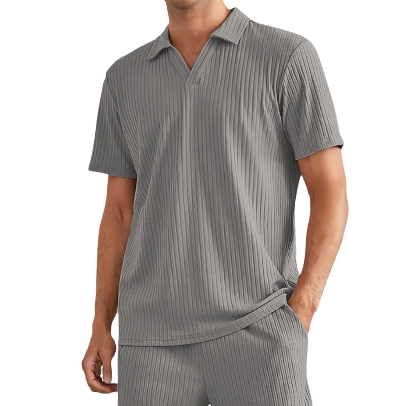 

Летняя модная повседневная футболка-поло с коротким рукавом и шорты, мужской спортивный костюм-двойка 3XL