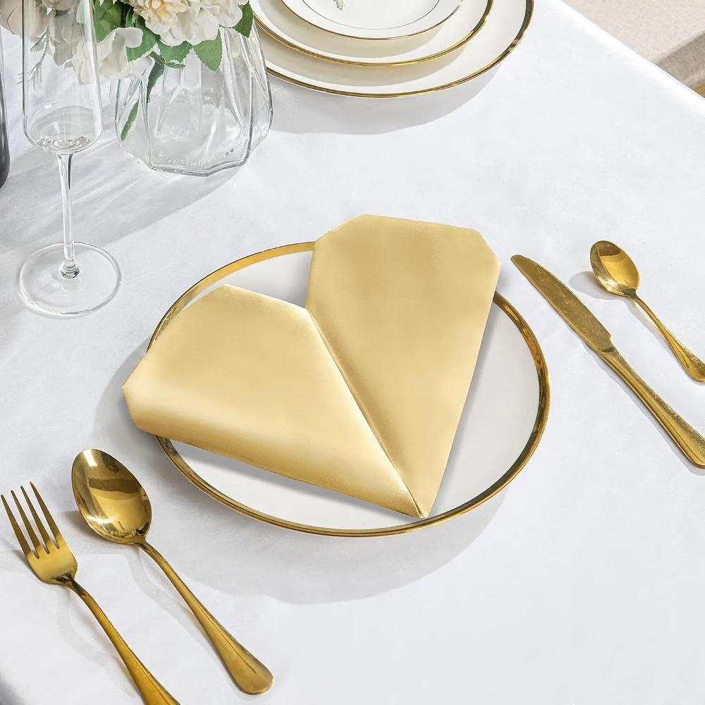 10pcs Soft Satin Napkin 30x30cm Table Napkins High-end Dinner Napkins  Event