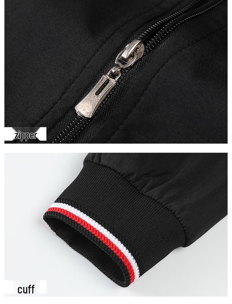 Men's Plus Size Raglan Sleeve Baseball Jacket - Stand Collar, Velvet Lined for Spring, Autumn, and Winter. Casual Business Style Outerwear.