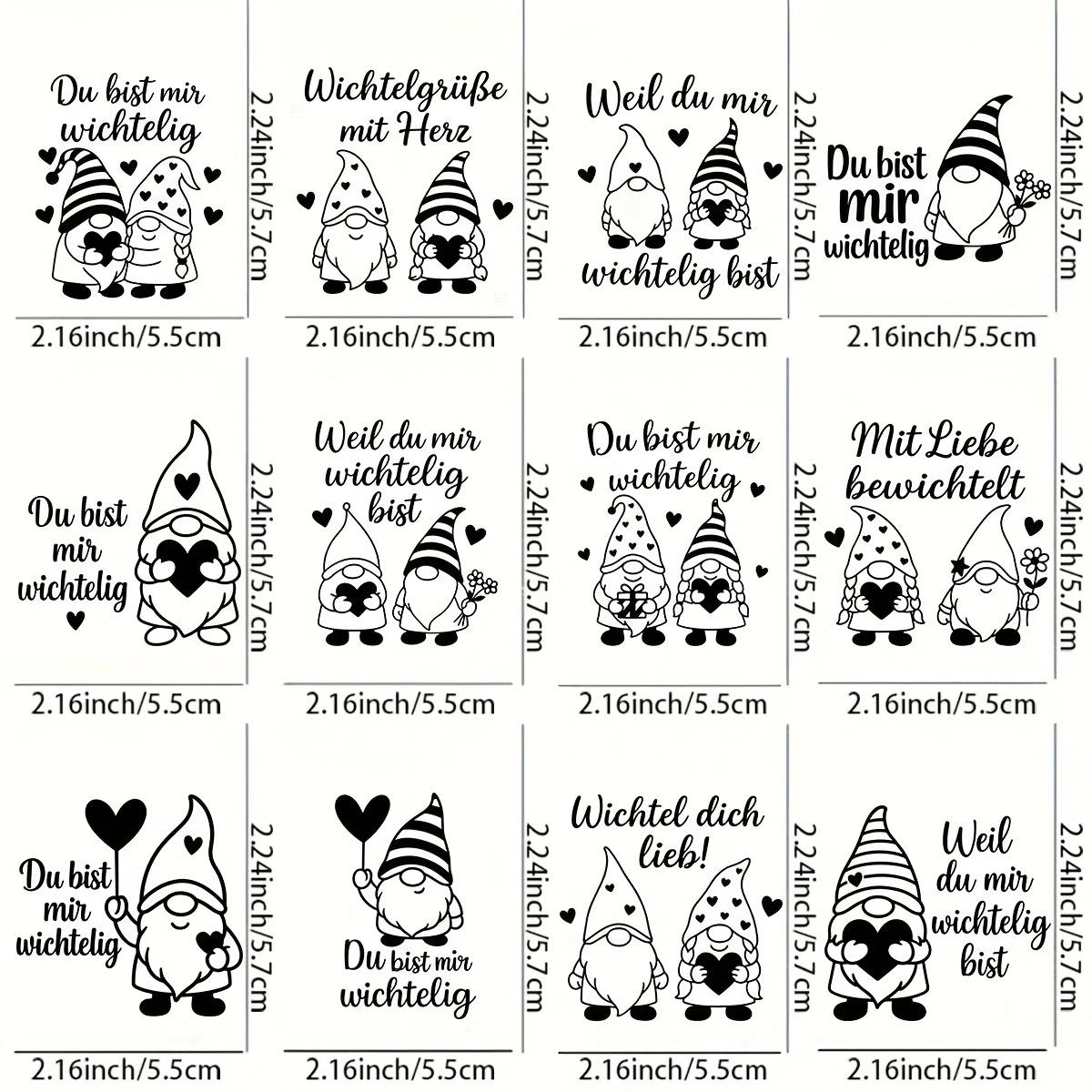 

16PCS/Sheet German Christmas Themed Gnome Pattern UV Stickers Waterproof for Mugs Bottles Laptops Self-Adhesive Whimsical Design