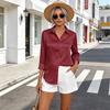Women's Lapel Button-down Leopard Print Elegant  Long Sleeve Shirt