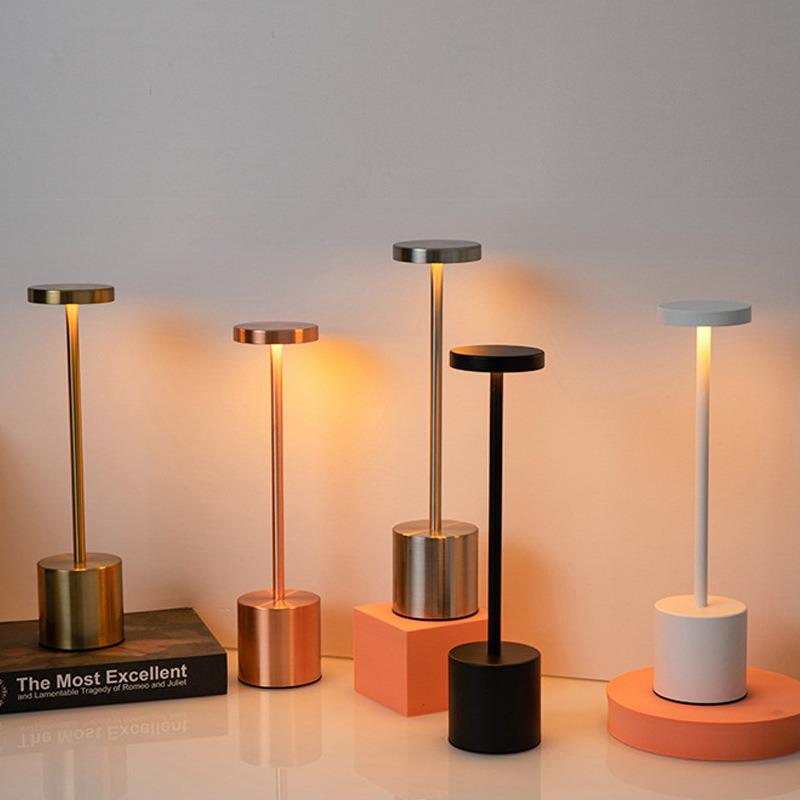 LED I-Beam Desk Lamp: Rechargeable Wrought Iron Bedside & Atmosphere Light for Bedroom or Bar.