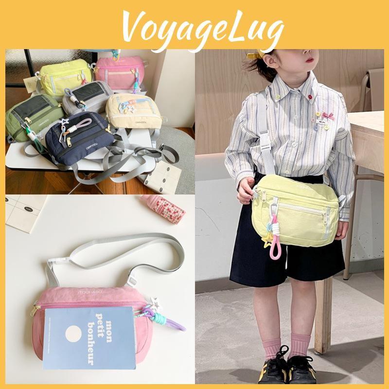 Fashionable Blocking Color Design Letter Printed Kid Shoulder Bag With Pendant
