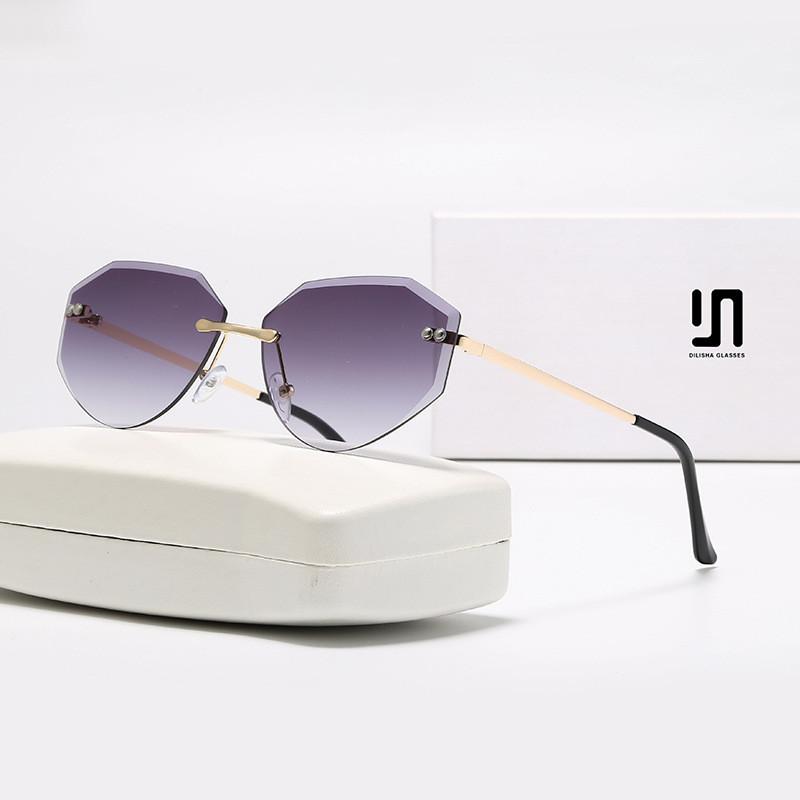 Uv400 Womens Polygon Sunglasses With Gray Lenses For Outdoor Sports And Fashion