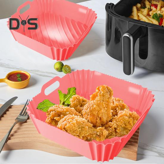 Silikonové vložky do fritézy Opakovaně použitelné čtvercové vložky do fritézy pro 4-6 QT vložky do potravinářské pečicí pánve Příslušenství k fritéze