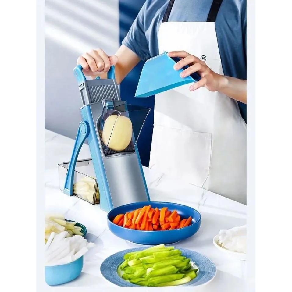 Trancheur manuel multifonctionnel pour légumes avec récipient / Trancheur manuel pour légumes / Glissière