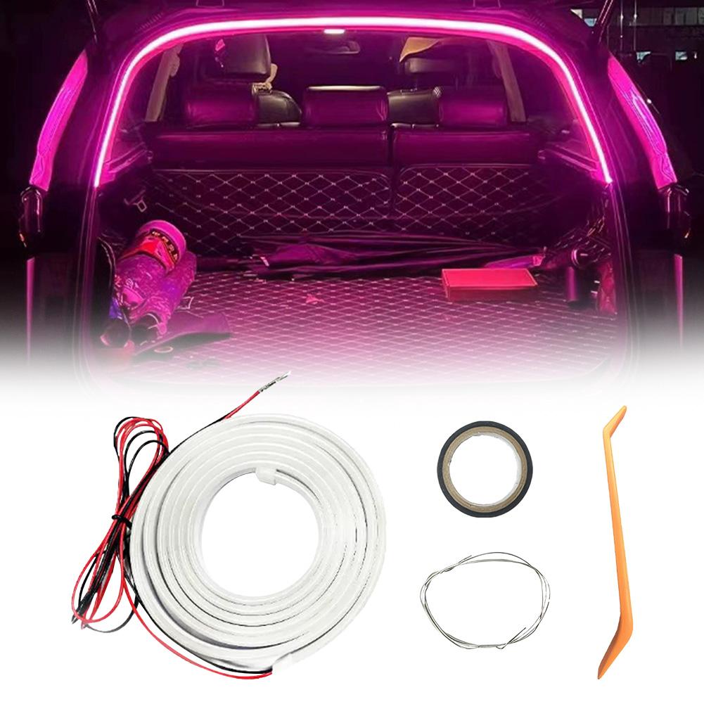 LED Car Trunk Light Strip Car High Brightness Trunk Lighting Ambient Light Interior Decor No Drilling Automatic Tail Box Light