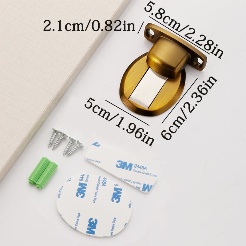 Stainless Steel Punch Free Invisible Door Stop Strong Magnetic Household Bedroom Bathroom Anti Collision Furniture Hardware