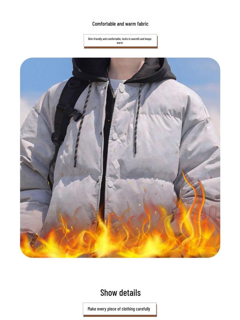 Men's Winter Thickened Hooded Cotton Jacket - Two-Piece Design, Warm Casual Outerwear
