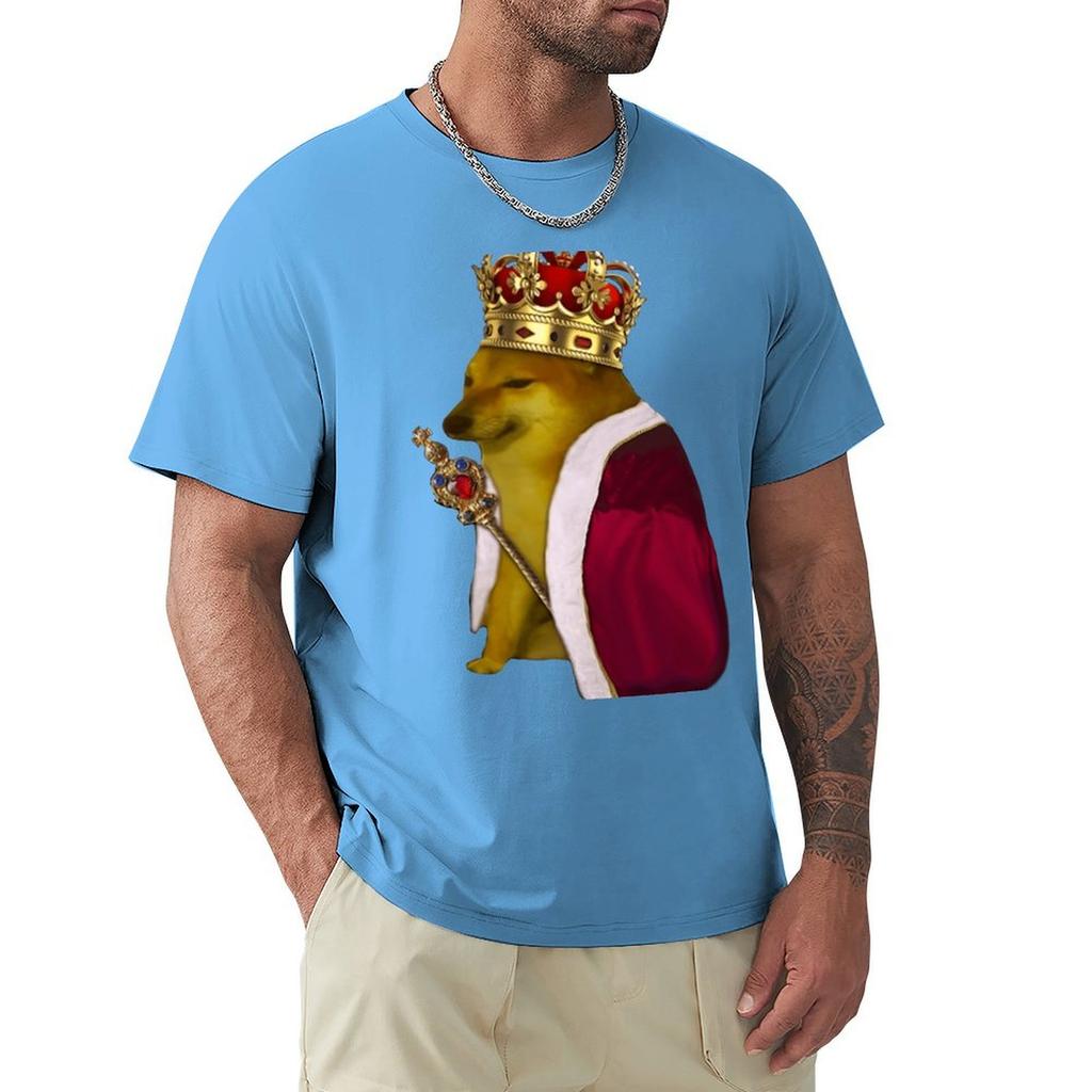 Cheems King T-Shirt Plus Size Tops Customs New Edition Workout Shirts For Men