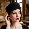 French Style Pillbox Hat Elegant Fedora Hat Vintage Flat Cap  Lady