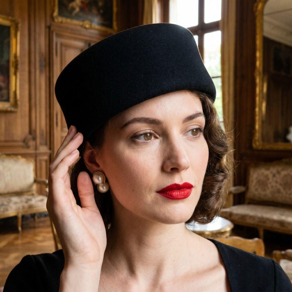 Fedoras Pillbox Hat Elegant Fedora Hat Fashion Flat Cap Banquet
