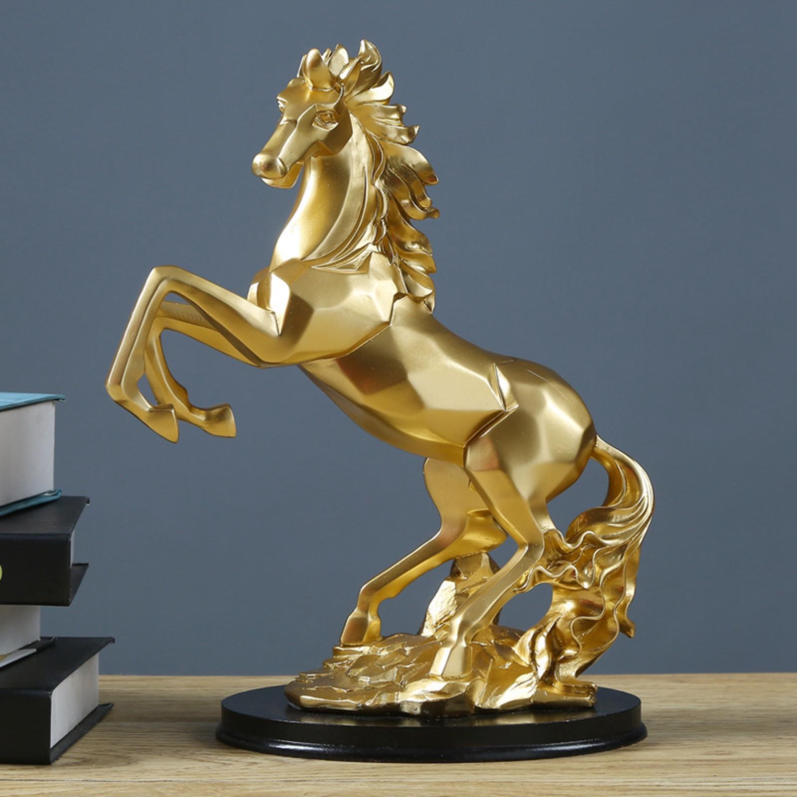 

Horse Statue Figurine Collectable Resin for Furnishing Desktop Decor золотий