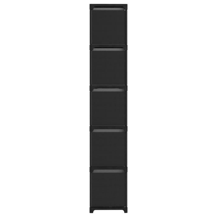 VidaXL Étagère à 15 cubes avec boîtes Noir 103x30x175,5 cm Tissu