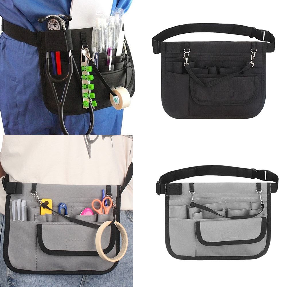 Multi Pocket Tool Waist Bag Adjustable Waist Strap Nursing Belt Bag  Clinical Essentials