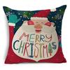 Santa Claus Cartoon Christmas Cushion Covers Reindeer Christmas Trees Linen Pillow Cover Decorative Sofa Couch Throw Pillows