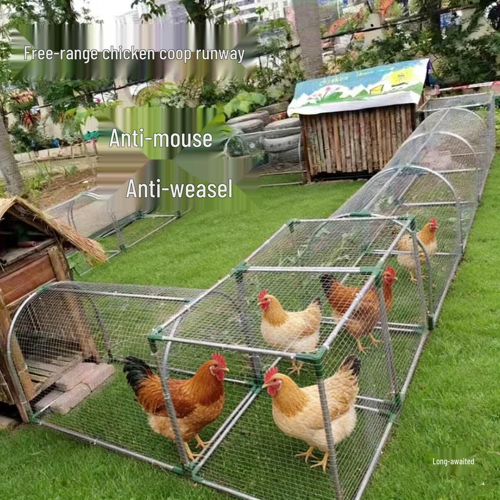 Rainproof Outdoor Free-Range Chicken Run and Coop Tunnel