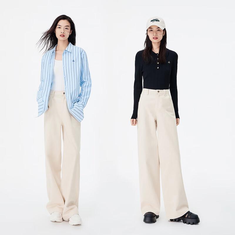 Navigare Women's Pure Cotton Wide-Leg Denim Trousers