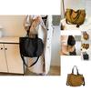 Stylish Large Capacity Women's Tote Bag Retro Solid Color Shoulder Crossbody Purse