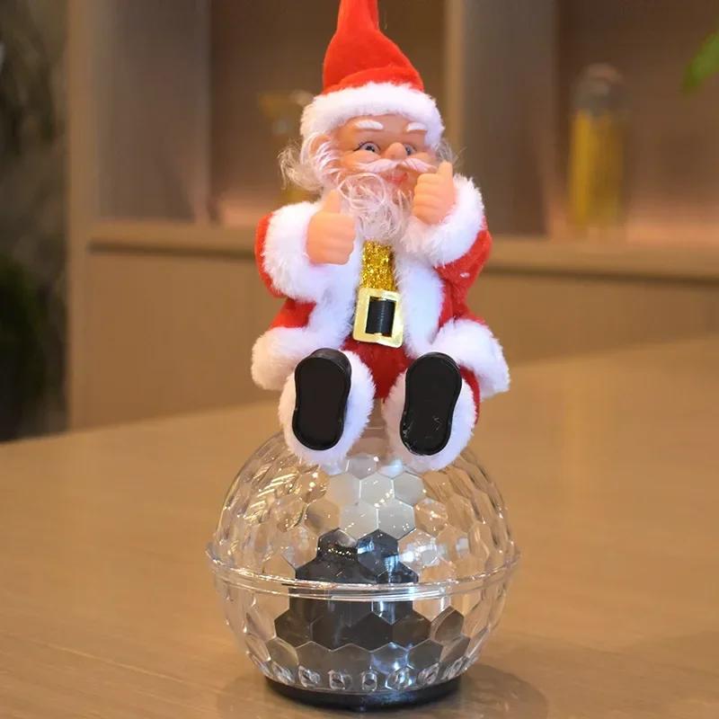 Christmas Santa Claus Doll LED Disco Ball Strobe Toy For Kids - Fun And Festive Christmas Display Ornament Decoration