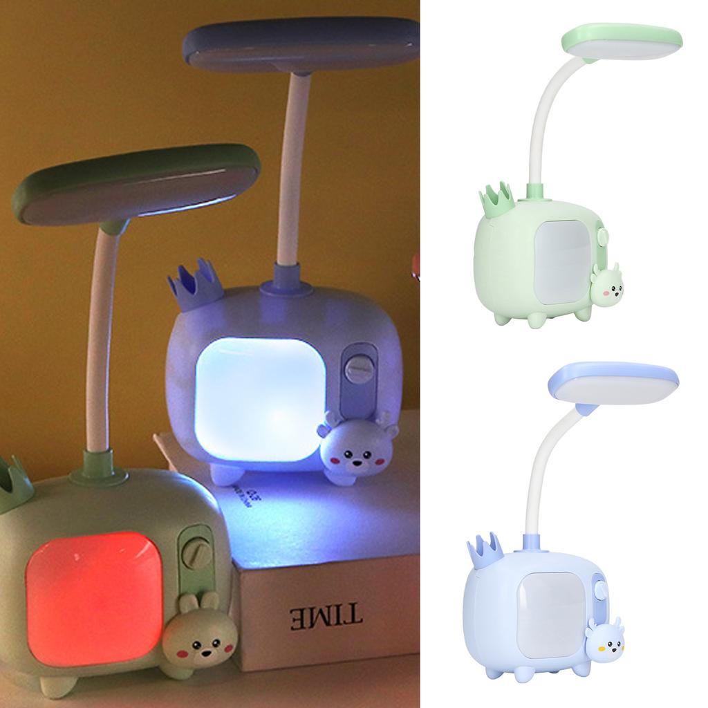 Kids Reading Light TV Style Base Silicone Gooseneck USB Charge Soft LED Light Kids Desk Lamp for Stu