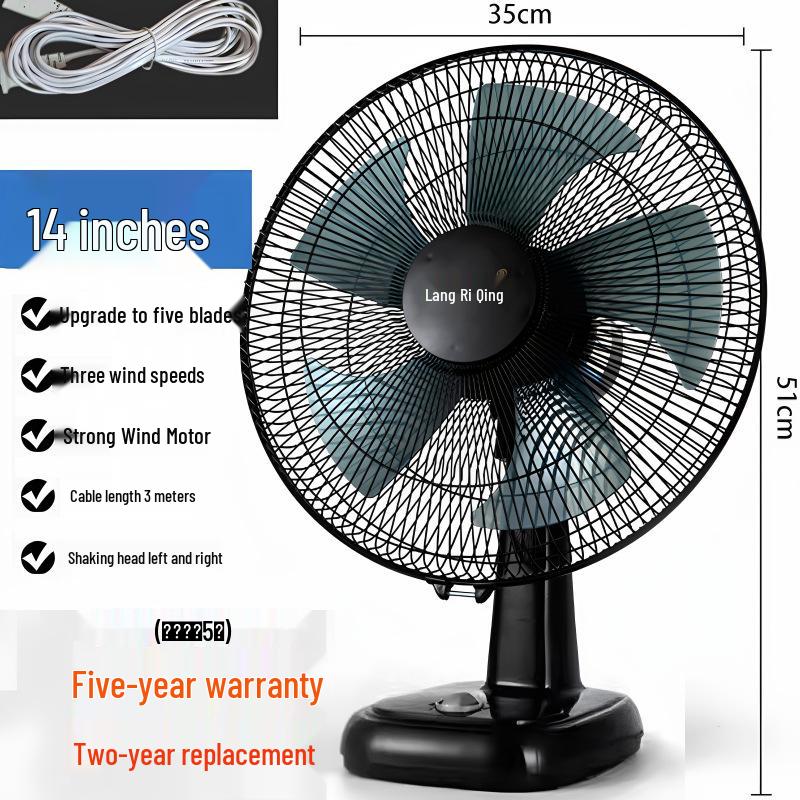Tichý 16palcový oscilační stolní ventilátor pro domácnost, kancelář, studentskou kolej nebo k použití u postele