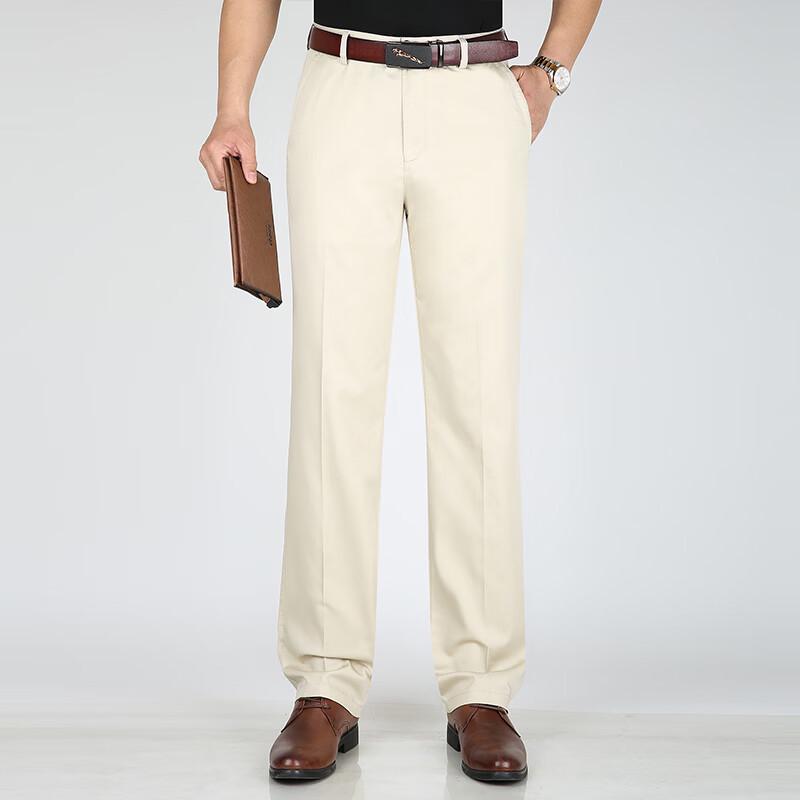 Men s Cotton Blend Straight-Leg Casual Trousers 36