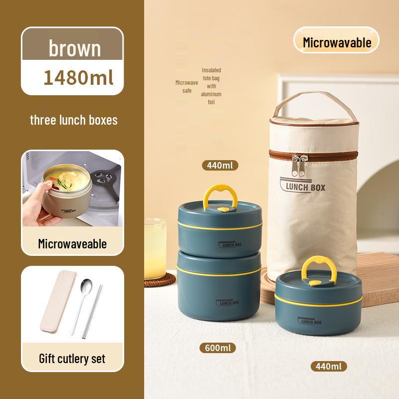 304 Stainless Steel Leak-Proof Multi-Layer Insulated Lunch Box for Office Workers & Students, Microwave Safe & Portable