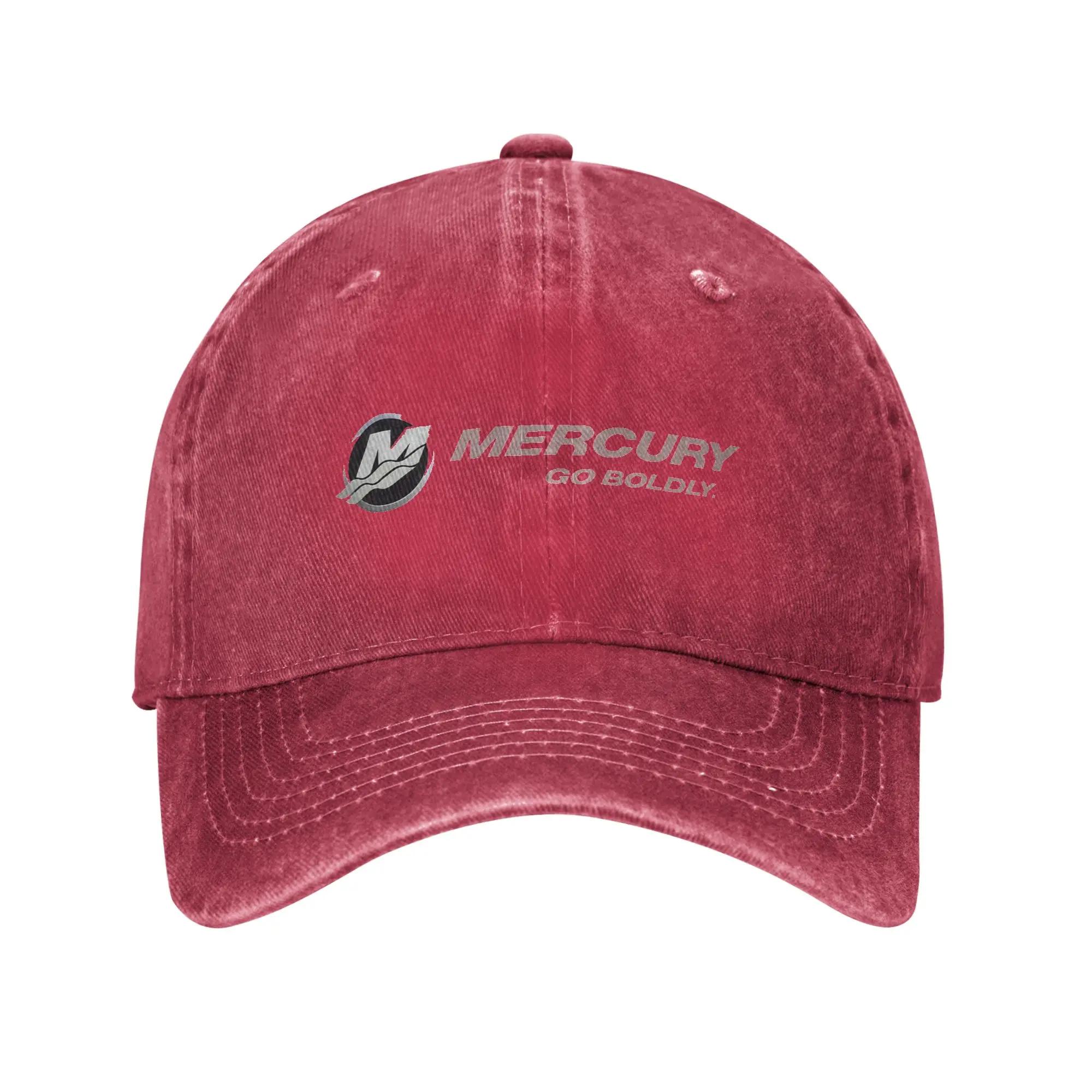 Mercury Go Boldly Boat Washed Denim Cap Casual Baseball Caps Adjustable Hat Summer Unisex Baseball Hats One Size