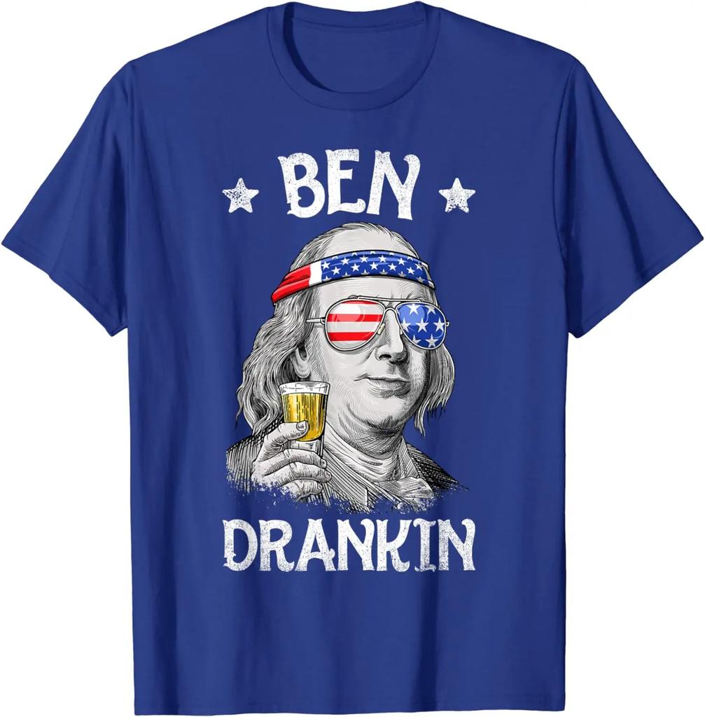 Ben Drankin 4. Juli Benjamin Franklin Herren Damen USA Flaggen T-Shirt