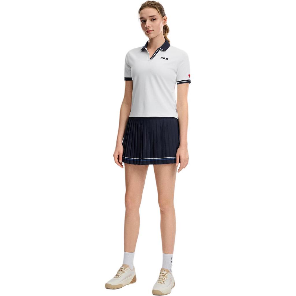 FILA Fitted Quick-Dry Knitted Tennis Polo Shirt Women tops A51W623101F-ZA