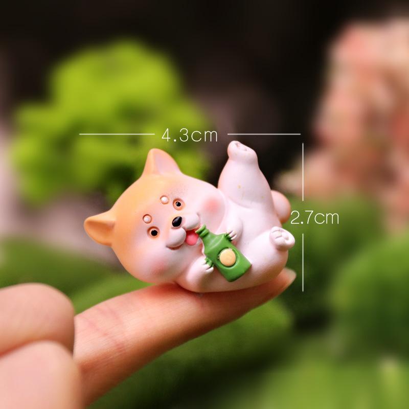 Akita Dog Handmade Model Doll Resin Crafts Micro Landscape Ornaments Shiba Inu Puppy Doll Cute Jewelry Desktop Garden Ornaments