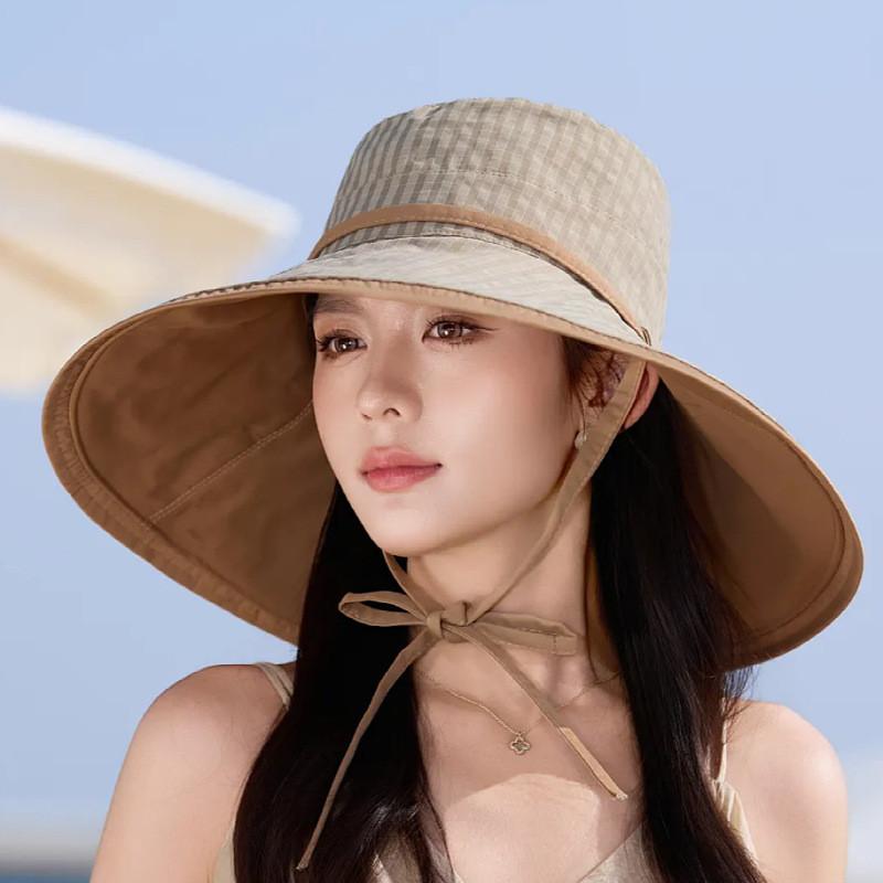 Uv Protection Bucket Hat For Women With Large Brim Sun Shield Summer Beach Outdoor Accessory
