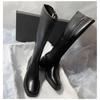 Chunky Heel Square Toe Solid Color Leather Stretch Over-The-Knee Slim Boots Style With Sweater Four Season Fashion Women Boots